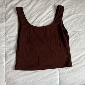SHEIN Chocolate Brown Scoop Neck Tank